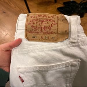 Levi’s 501 white jeans great condition size 24 runs small rare XXS size